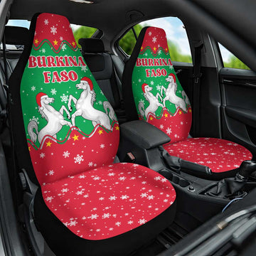 Christmas Burkina Faso Car Seat Cover Snowflake Horses and Coat of Arms TS04
