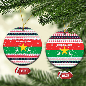 Christmas Burkina Faso Ceramic Ornament Reindeer Star Design TS04