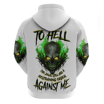 I Can't Go To Hell Fire Eyes Skull Hoodie TS04
