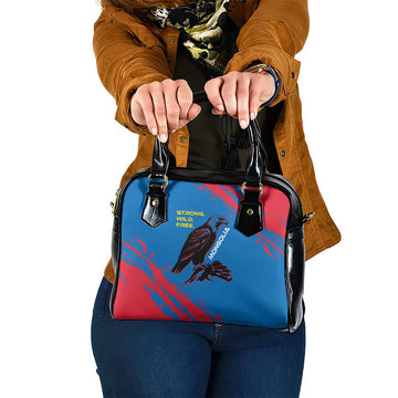 Mongolia Shoulder Handbag with Eagle Strong Wild Free Red Blue Brush Spirit TS04