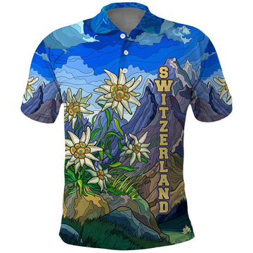 Edelweiss Flower Switzerland Mountain Polo Shirt TS04