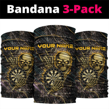 Personalized Skull and Darts Graphic Neck Gaiter with Neon Design TS04