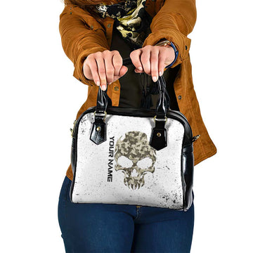 Personalized Camouflage Skull and American Flag Darts Shoulder Handbag TS04