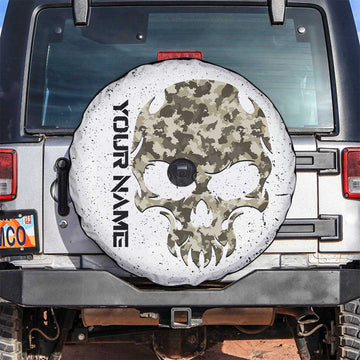 Personalized Camouflage Skull and American Flag Darts Spare Tire Cover TS04