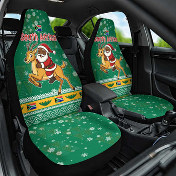South Africa Christmas Car Seat Cover Santa Reindeer and Africa Map TS04