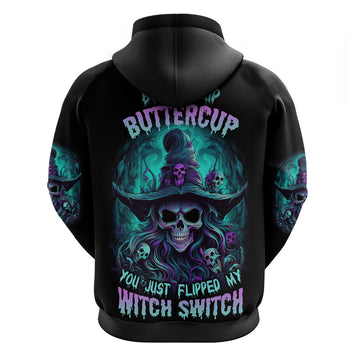 Buckle Up Buttercup Skull Witch Halloween Hoodie TS04