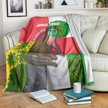 Jungle Spirit Monkey Blanket Sao Tome and Principe Tropical Flag Color TS04