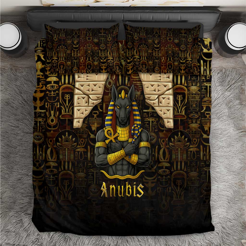 Anubis Egypt Bedding Set Ancient Hieroglyph Pharaoh Spirit TS04