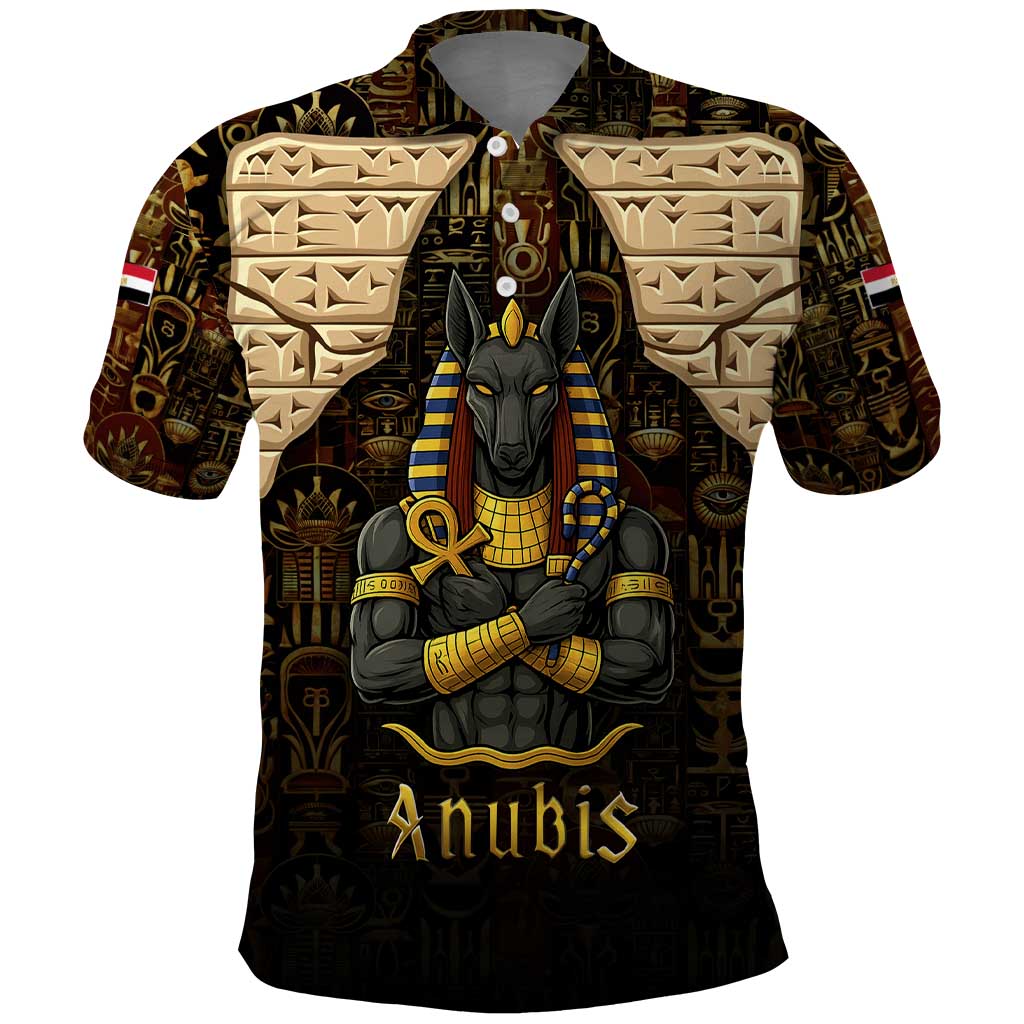 Anubis Egypt Polo Shirt with Ancient Hieroglyph Pharaoh Spirit TS04