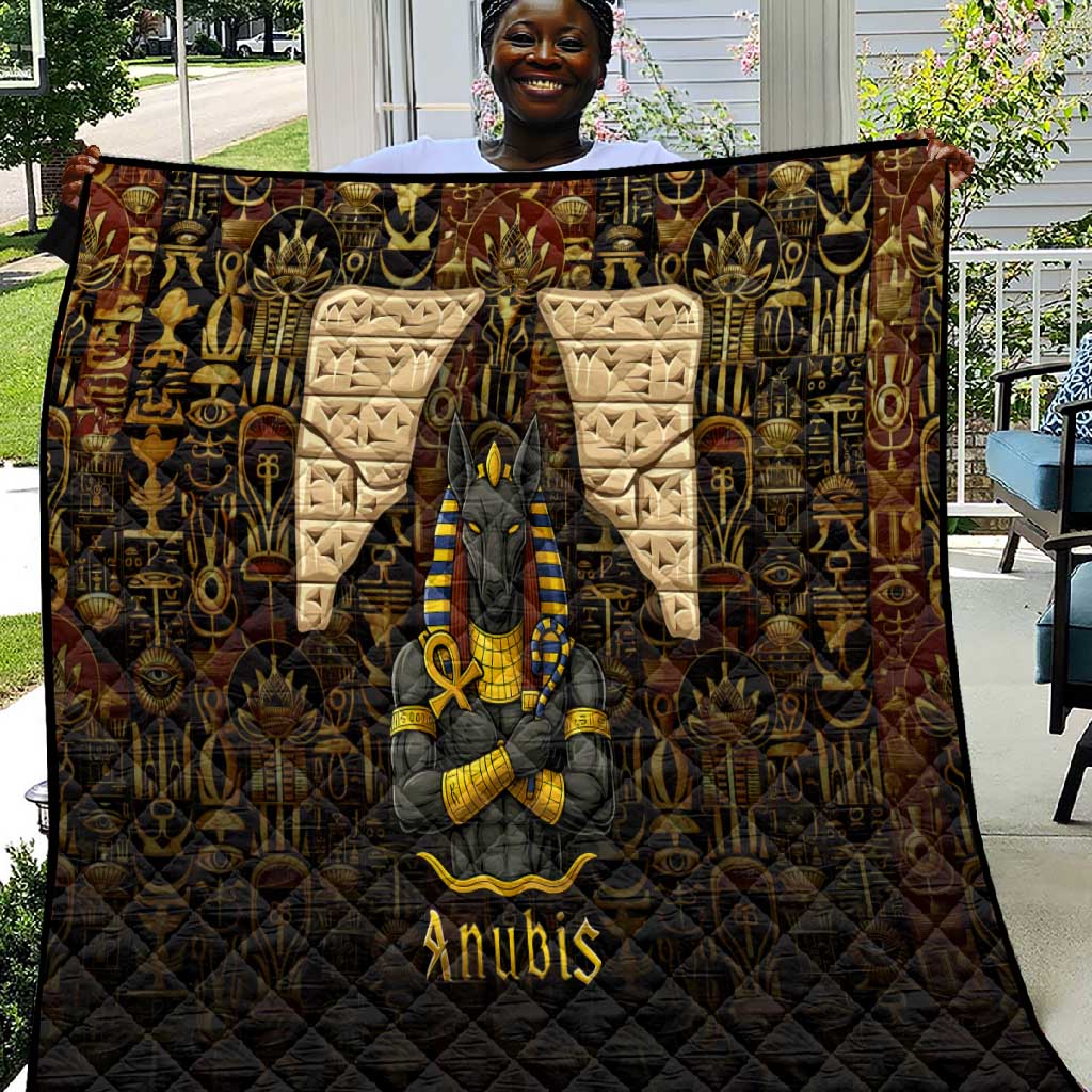 Anubis Egypt Quilt Ancient Hieroglyph Pharaoh Spirit TS04