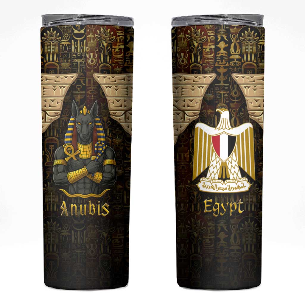 Anubis Egypt Skinny Tumbler Ancient Hieroglyph Pharaoh Spirit TS04