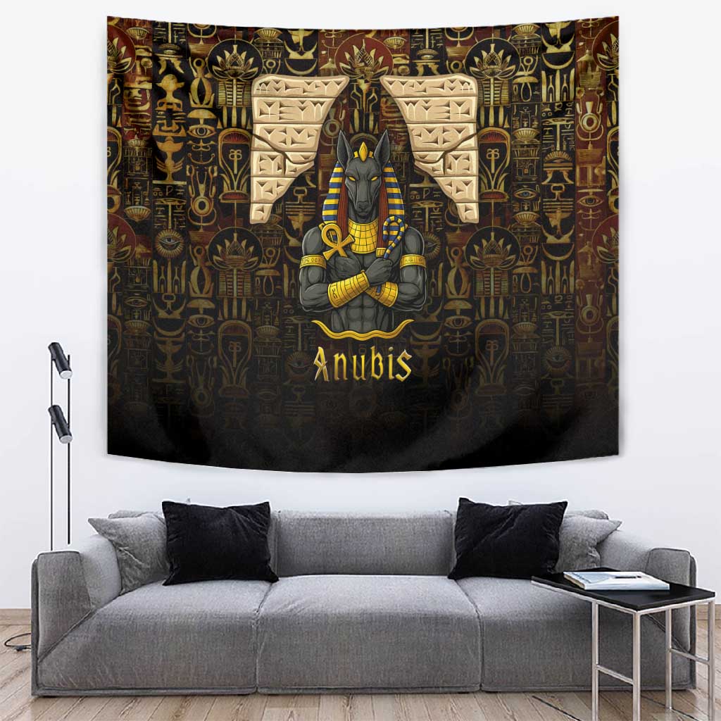 Anubis Egypt Tapestry Ancient Hieroglyph Pharaoh Spirit TS04