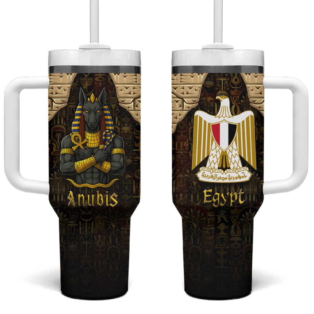 Anubis Egypt Tumbler With Handle Ancient Hieroglyph Pharaoh Spirit TS04