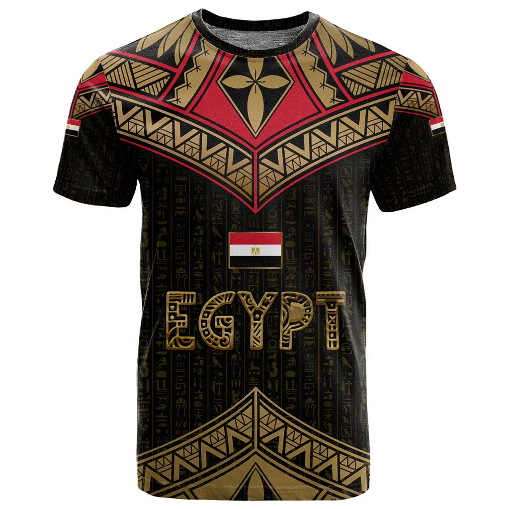 Ankh Eye of Horus Egypt T shirt Ancient Black Gold Hieroglyph Spirit TS04