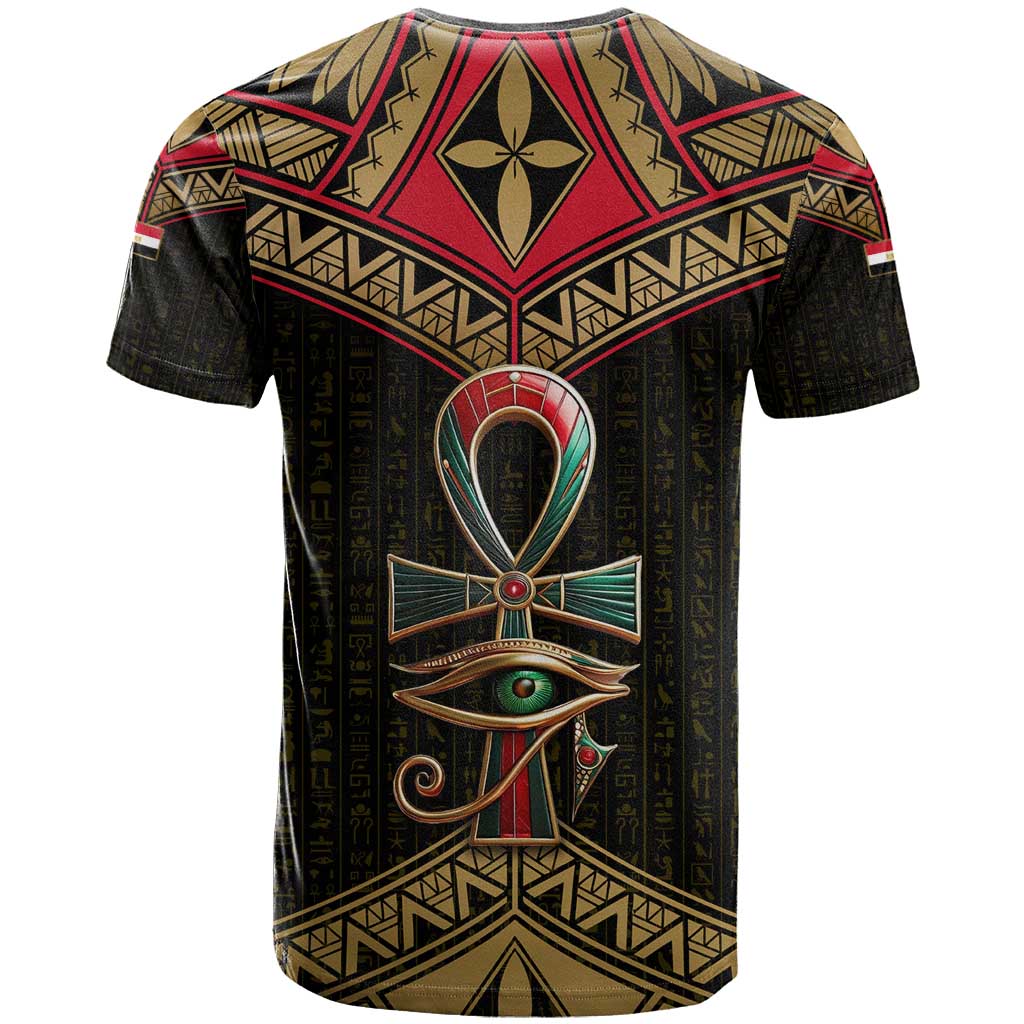 Ankh Eye of Horus Egypt T shirt Ancient Black Gold Hieroglyph Spirit TS04