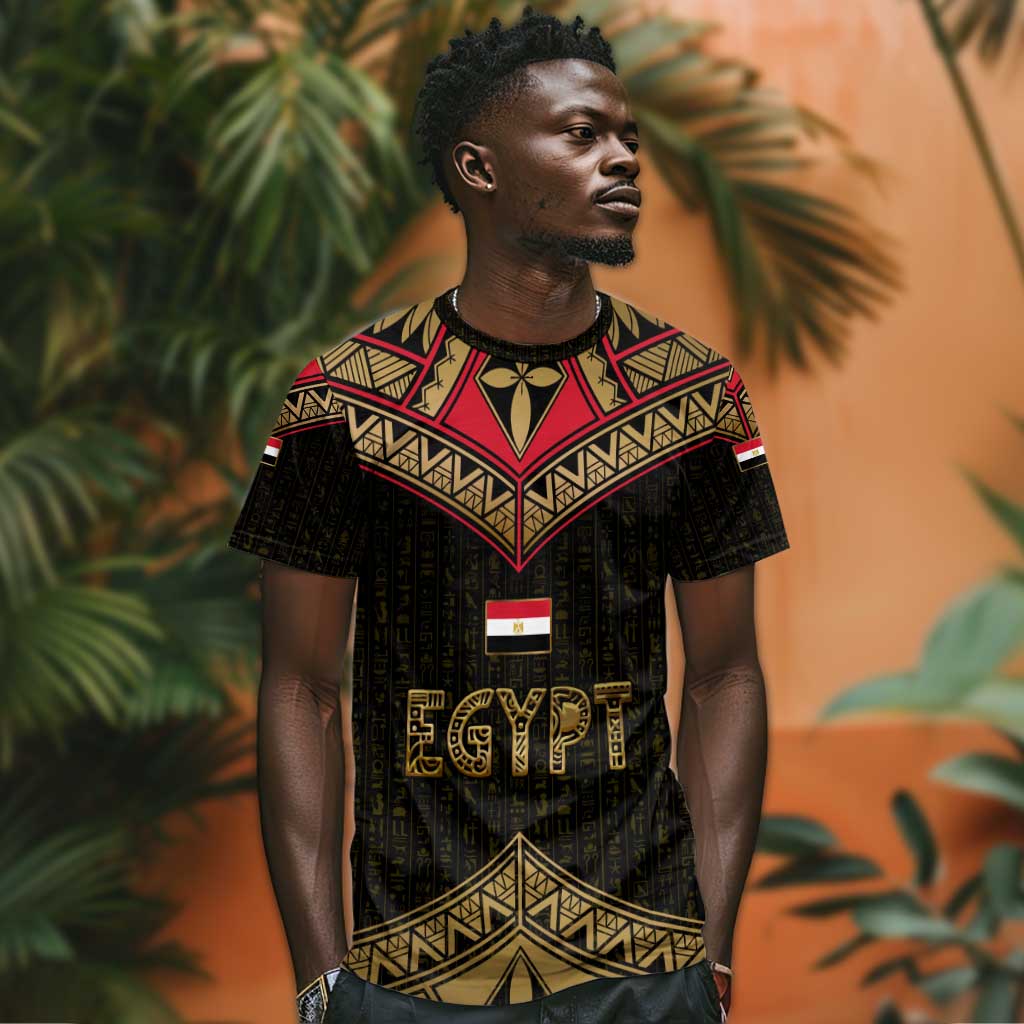 Ankh Eye of Horus Egypt T shirt Ancient Black Gold Hieroglyph Spirit TS04