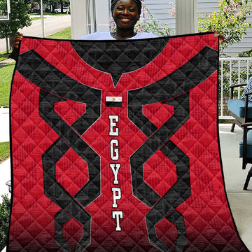 Egypt Flag Emblem Quilt Red Black Bold Spirit TS04