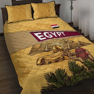 Egyptian Pyramids and Anubis Quilt Bed Set Camel Caravan Desert TS04