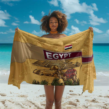 Egyptian Pyramids and Anubis Sarong Camel Caravan Desert TS04