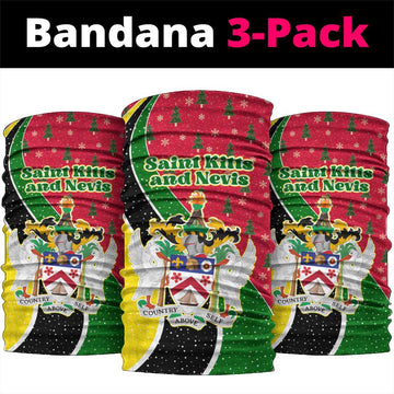 Saint Kitts and Nevis Christmas Neck Gaiter with Red Green Black Xmas Monkey Gift and Coat of Arms TS04