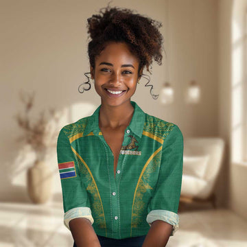 South Africa Springboks Women Casual Shirt with Tribal Antelope Design and Floral Accents TS04