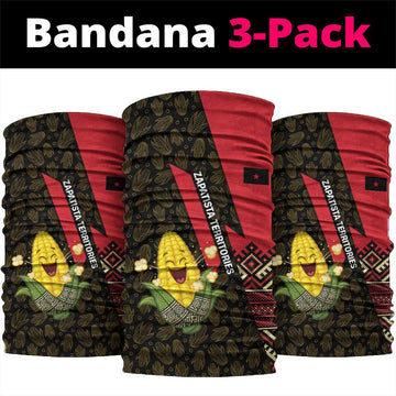 Zapatista Territories Neck Gaiter Mexico with Corn Graphic and Indigenous Pattern Semillas de Libertad TS04