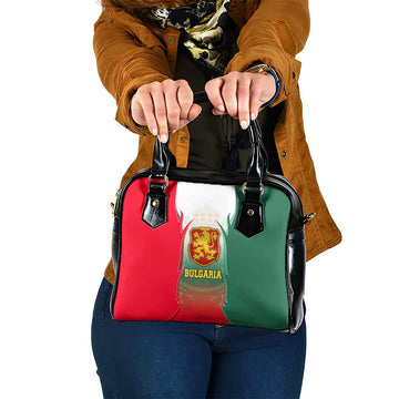 Bulgaria National Crest Shoulder Handbag with Tricolor Design and Folk Cuff Pattern TS04