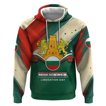 Bulgaria Liberation Day Hoodie with Shipka Monument and Tricolor Lion Graphic TS04