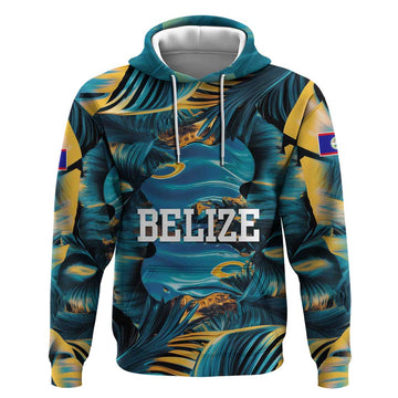Belize Blue Hole Ocean View Hoodie with Tropical Marine Design and Flag Detail TS04