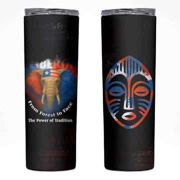 Liberia Elephant Power of Tradition Skinny Tumbler Tribal Red Blue Splash TS04