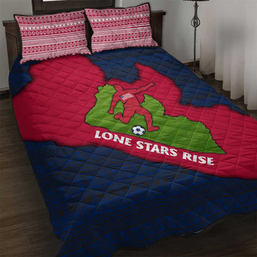 Liberia Lone Stars Rise Football Quilt Bed Set Map Graphic and National Flag TS04