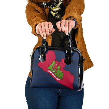 Liberia Lone Stars Rise Football Shoulder Handbag with Map Graphic and National Flag Design TS04