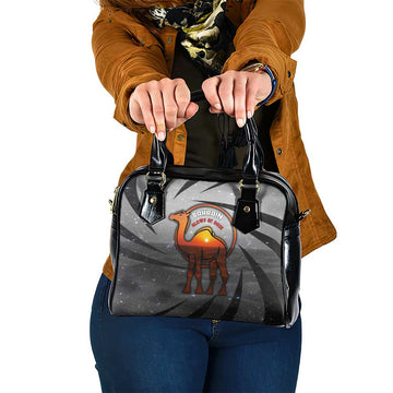 Bahrain Desert Camel Shoulder Handbag with Sunset Glow and Starry Sky TS04
