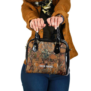 Custom Deer Hunting Shoulder Handbag Big Game Camo Forest Design and Skeleton Archer TS04