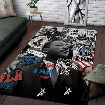 Martin Luther King Day Afro Area Rug Civil Rights Leader - Classic American Street Graffiti TS04