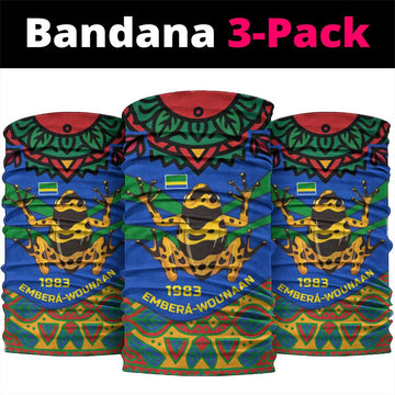 Indigenous Regions of Panama Embera-Wounaan Neck Gaiter Frog Graphic and Indigenous Pattern Guardians of the Forest TS04