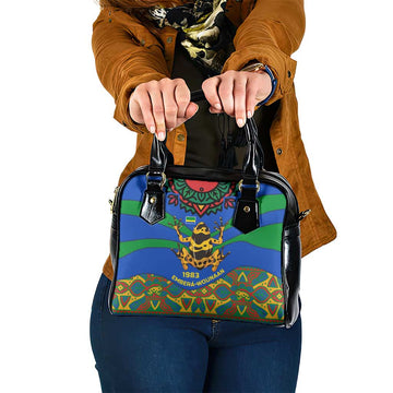 Indigenous Regions of Panama Embera-Wounaan Shoulder Handbag Frog Graphic and Indigenous Pattern Guardians of the Forest TS04