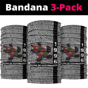 Indigenous Regions of Panama Guna de Madungandí Neck Gaiter with Colorful Turtle and Black White Geometric Pattern TS04