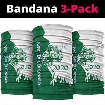 Indigenous Regions of Panama Naso Tjer Di Comarca Neck Gaiter with Jaguar Graphic and Green White Territory and Life 2020 TS04