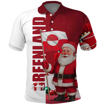 Greenland Santa Christmas Polo Shirt Nordic Holiday Pride Design TS04