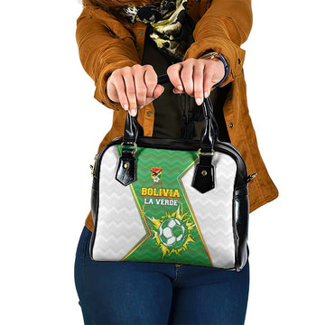 Bolivia La Verde Soccer Shoulder Handbag with Number and Flaming Ball Graphic TS04