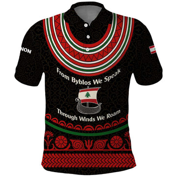 Lebanon Phoenician Ship Polo Shirt with Byblos Heritage and Cedar Sail Design TS04