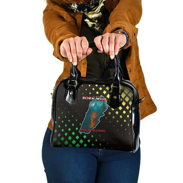 Lebanon Wild Cedar Forest Shoulder Handbag with Leopard and National Map Design TS04