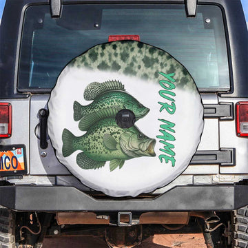 Crappie Tournament Fishing Customize Name Spare Tire Cover Camo Fade and Custom Name Design TS04