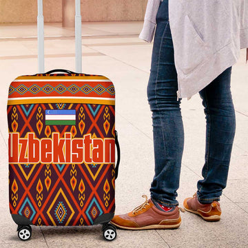 Uzbekistan Luggage Cover with Traditional Geometric Motif Design TS04