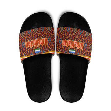Uzbekistan Slide Sandals with Traditional Geometric Motif Design TS04