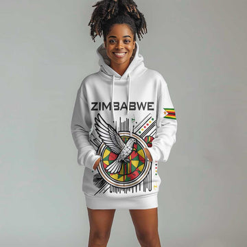 Spirit of Zimbabwe Hoodie Dress Flag Colors and Symbol of Peace TS04