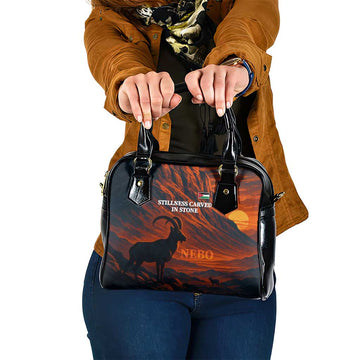 Jordan Nebo Mountain Shoulder Handbag with Ibex and Desert Rock Landscape TS04