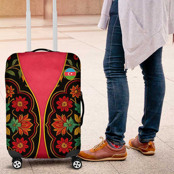 Azerbaijan Folk Floral Luggage Cover with Traditional Carpet-Inspired Pattern TS04