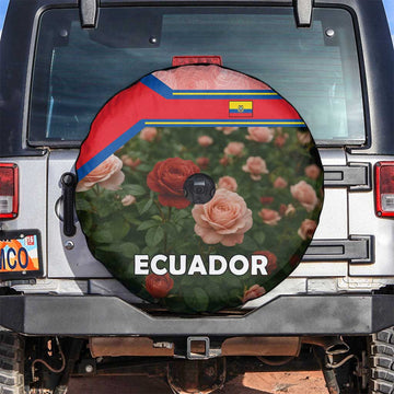 Ecuador Spare Tire Cover with Rose Garden and Floral Texture Design TS04